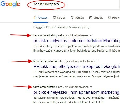 pr cikk linképítés